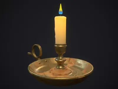 Candle 6 PBR Low-poly 3D model