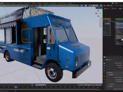 Morgan Olson Food Truck Mr Tasty  livery Low-poly 3D model