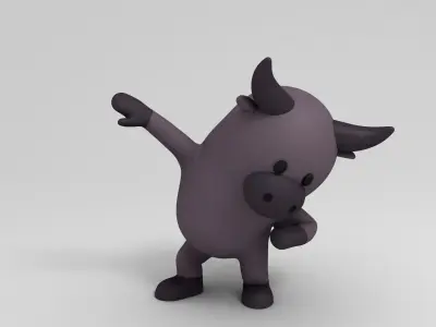Rigged Cartoon Buffalo 3D model