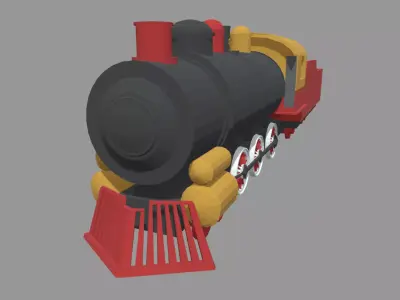 Low Poly Train 02 Low-poly 3D model