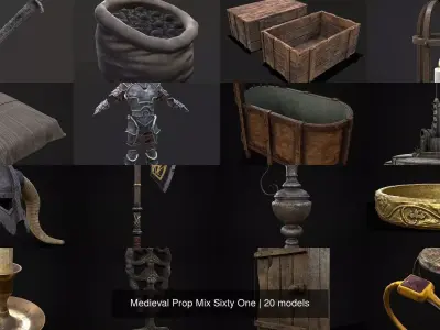 Medieval Prop Mix Sixty One 3D Model Collection