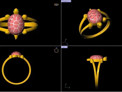Simple Tortoise Ring - 10 3D print model