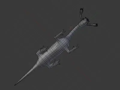 Three Headed Alien BASE MESH Free low-poly 3D model