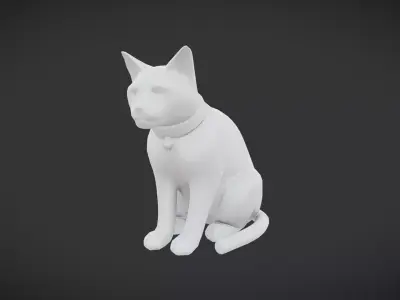 Cat Statue Low-poly 3D model purchase