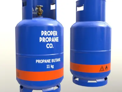 Gas Cylinder 11 kg Blue - Clean and Old Low-poly 3D model