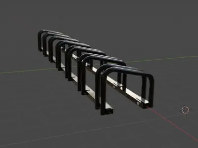 Bicycle Rack or Holder Low-poly 3D model