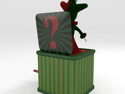 Jack-In-The-Box jester in box 3D model