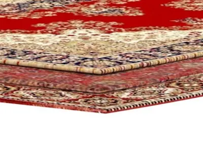 Carpets rug with ornate design Low-poly 3D model