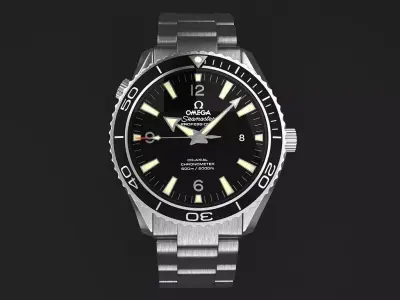 Omega Seamaster Planet Ocean Steel Braclet Mens Watch 3D model