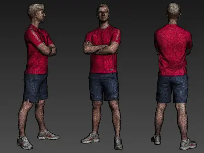 Stylized Man Character in sportswear 3D model