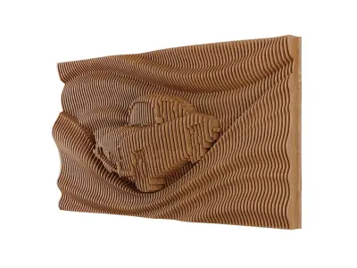 Parametric Wavy Wooden Wall Decor 11 - wood cutting machines 3D model