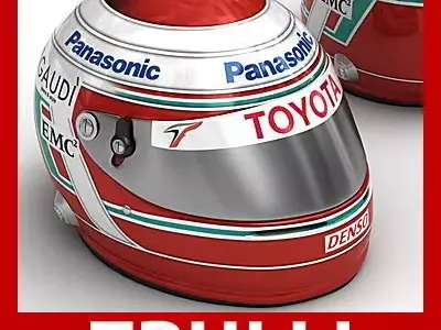 Helmet F1 2008 2009 Jarno Trulli 3D model