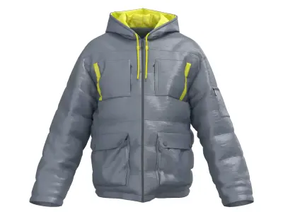 Male puffer jacket 3D model
