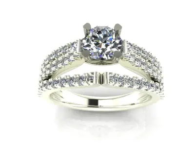 Diamond engagement ring solitaire Free 3D print model