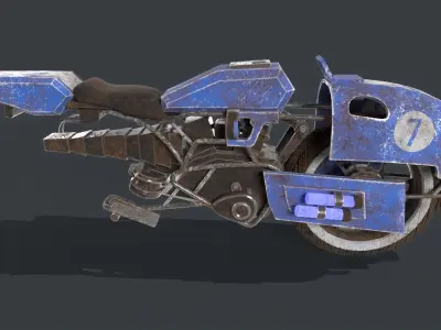 GAMEREADY Old SCI-FI Motorcyle Low-poly 3D model