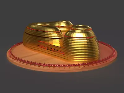Chinese building figure  Low-poly 3D model