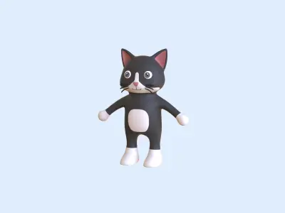 High-Quality 3D Cute Cat - Animated for Games Low-poly 3D model