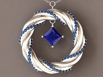 Twist diamond pendant 3D print model