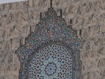 Fountain 5 game-ready with shadow Low-poly 3D model