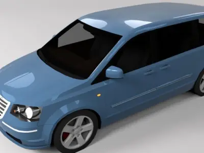CHRYSLER VOYAGER LOWPOLY Low-poly 3D model
