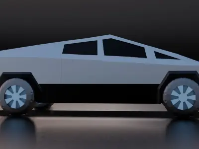 Cybertruck low poly car Low-poly 3D model