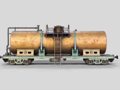 Tank wagon Low-poly 3D model