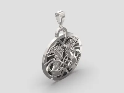 P 022 stylized dragon pendant 3D print model