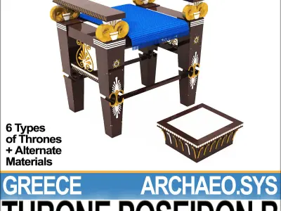 Ancient Greek Throne Poseidon B 3D model