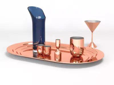 Plum Cocktail Set 3D model