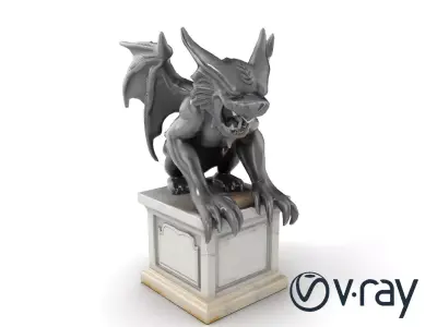 Ornate Gothic Gargoyle Sculpture model pack Low-poly 3D model