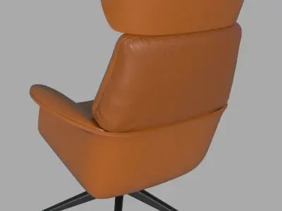 leather chair Low-poly 3D model