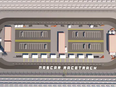 NASCAR Racetrack 3d Model Low-poly 3D model