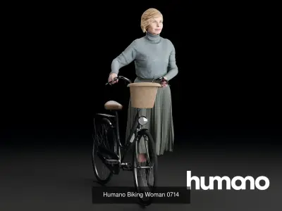 Humano 5-PACK - PEOPLE - BIKING BIKE CYCLIST - 5x 3d models 07A