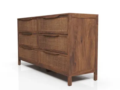 Hannah 6-Drawer Dresser 3D model