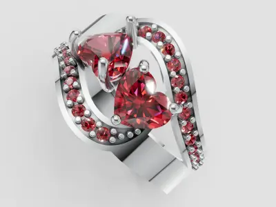 3D GOLD  DIAMOUND RING  3D print model