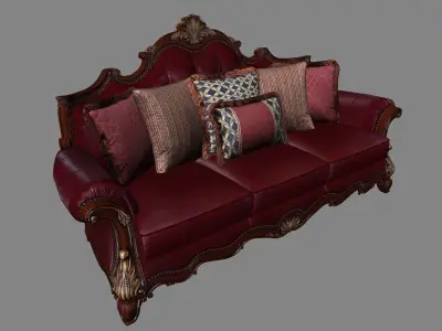 Large Classic Sofa Photorealistic VR AR 3D model