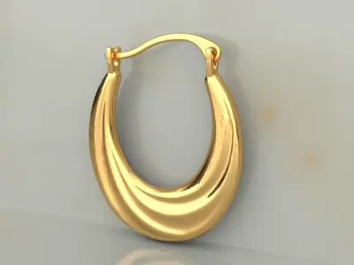 Earrings in lock  01 3D print model