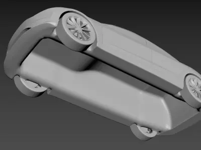 Tesla Model 3 on a small scale 3D print model