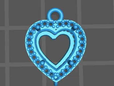 coracao galeria pedras de 1-25mm o coracao com 10 mm 3D print model