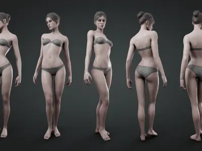 Base Humans - Woman Low-poly 3D model