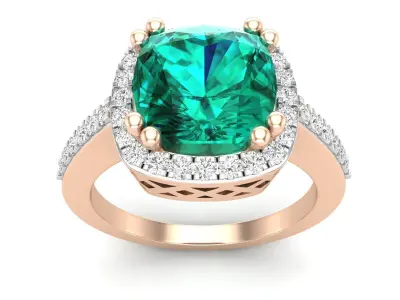 AV 633 Diamond Bridal Halo Engagement Ring 3D print model