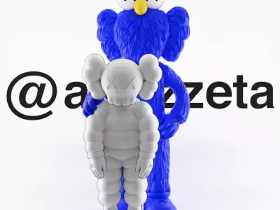 Kaws BFF x What Party Textured Low-poly 3D model