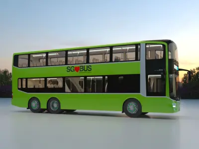 Singapore bus MAN ND 323F 3D model