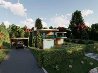 3D Villa With Garden 2 3D model