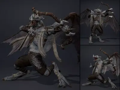 Mist Archer ArmWing Low-poly 3D model