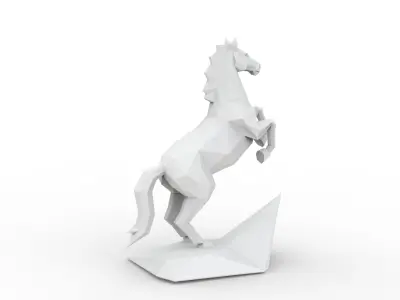 Low Poly Horse Statue Ready for 3D Printing 3D print model