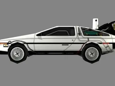 Low Poly Delorean for back to future Low-poly 3D model