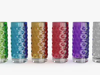 Glass Vase 6 colors 3D model