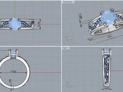 gold ring code 16 3D print model