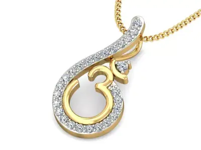 Solitaire Women Pendant 3dm STL OBJ FBX Renders Details 3D print model 83